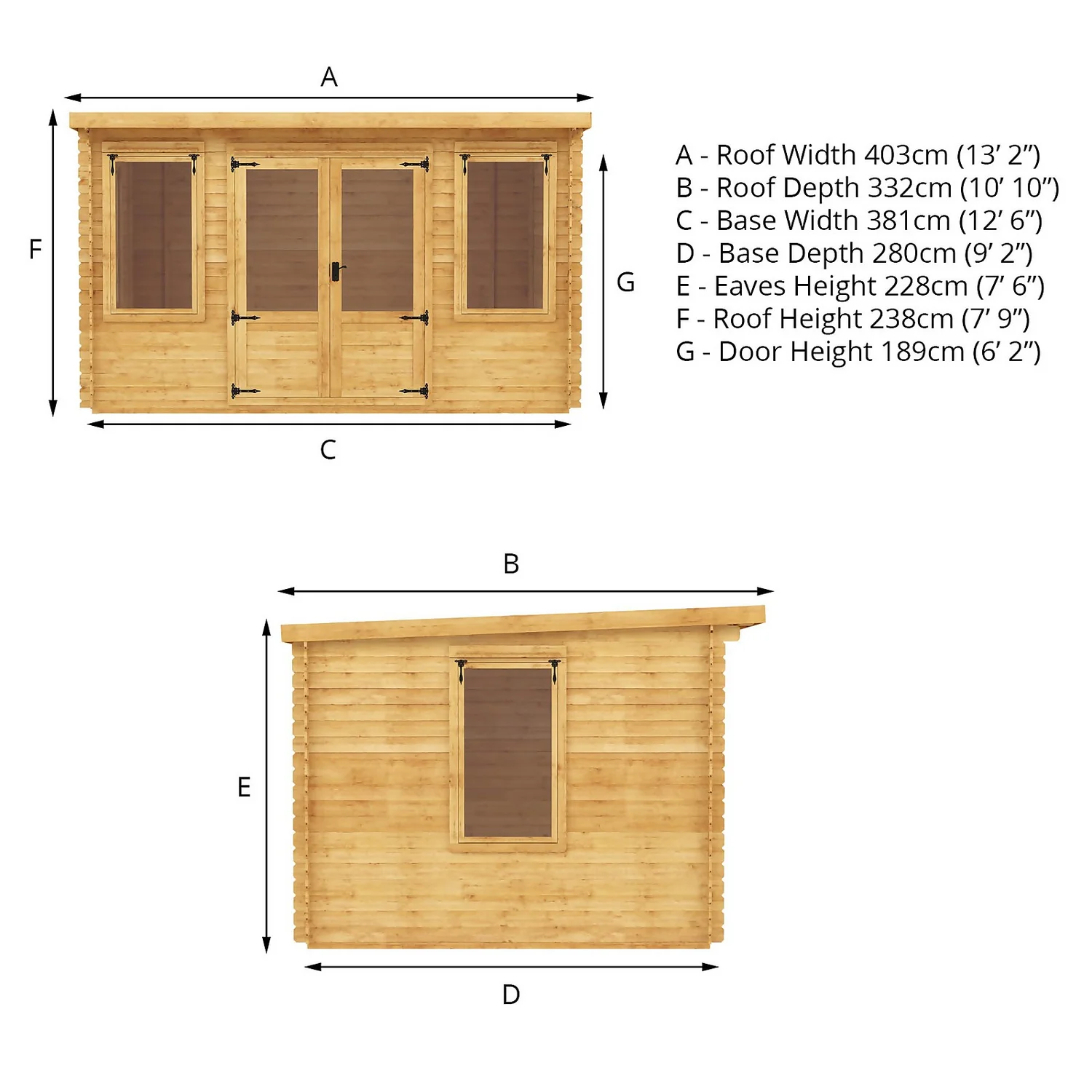 Mercia 4 X 3m 19mm Log Cabin 9 Mercia 4 X 3m 19mm Log Cabin - Image 9