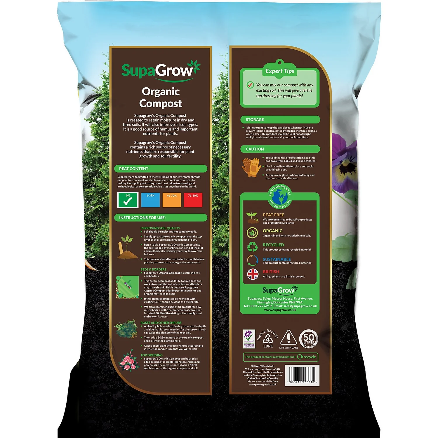 SupaGrow Peat Free Organic Soil Improver - 50L 2 SupaGrow Peat Free Organic Soil Improver - 50L - Image 2