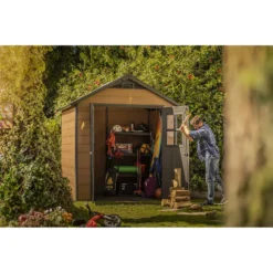 Keter Newton 7.5 X 7ft Outdoor Plastic Garden Storage Shed - Brown -Garden Decorations and Ornaments Store 12909854 1174845876264387