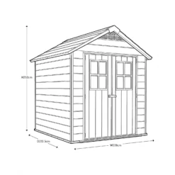 Keter Newton 7.5 X 7ft Outdoor Plastic Garden Storage Shed - Brown -Garden Decorations and Ornaments Store 12909854 1554845876068481