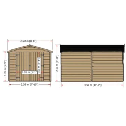 Shire 12 X 8ft Shed Overlap Double Door - No Windows -Garden Decorations and Ornaments Store 13082813 6994862497981632