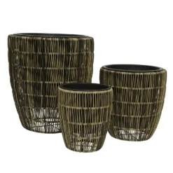 Kate Round Rattan Planter - Medium -Garden Decorations and Ornaments Store 13222499 1644934511057963