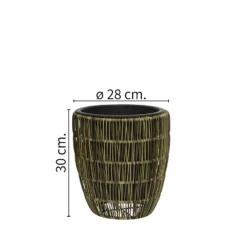 Kate Round Rattan Planter - Medium -Garden Decorations and Ornaments Store 13222499 8384934511132339
