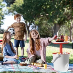 Keter GoBar Outdoor Ice Cooler Table Garden Furniture - Red / White 14 Keter GoBar Outdoor Ice Cooler Table Garden Furniture - Red / White -Garden Decorations and Ornaments Store 13412934 5744910901735855