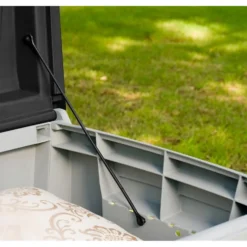 Keter Ace Outdoor Garden Storage Box 124 X 55 X 62.5 Cm - Grey And Black -Garden Decorations and Ornaments Store 13432924 1234947994705587