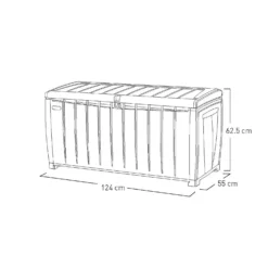 Keter Ace Outdoor Garden Storage Box 124 X 55 X 62.5 Cm - Grey And Black -Garden Decorations and Ornaments Store 13432924 1804947994784994