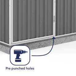 Absco 5 X 3ft Space Saver Metal Pent Shed - Grey -Garden Decorations and Ornaments Store 13440827 1364929185642826