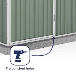 Absco 5 X 3ft Space Saver Metal Pent Shed - Green -Garden Decorations and Ornaments Store 13440828 1214929164352528