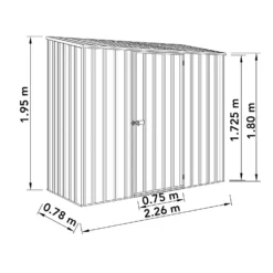 Absco 7.5 X 3ft Space Saver Metal Pent Shed - Zinc -Garden Decorations and Ornaments Store 13440836 5735027360443002