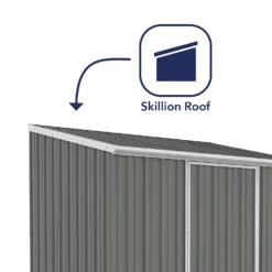 Absco 7.5 X 5ft Space Saver Metal Pent Shed - Grey -Garden Decorations and Ornaments Store 13440837 1774929186107631