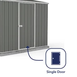 Absco 7.5 X 5ft Space Saver Metal Pent Shed - Grey -Garden Decorations and Ornaments Store 13440837 1804929186164112