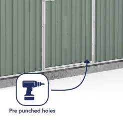 Absco 7.5 X 5ft Space Saver Metal Pent Shed - Green -Garden Decorations and Ornaments Store 13440838 1804929186281736