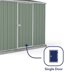 Absco 7.5 X 5ft Space Saver Metal Pent Shed - Green -Garden Decorations and Ornaments Store 13440838 2084929186203688