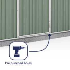 Absco 7.5 X 3ft Space Saver Metal Pent Shed - Green -Garden Decorations and Ornaments Store 13440840 1444929186203418