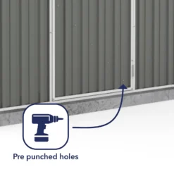 Absco 7.5 X 3ft Space Saver Metal Pent Shed - Grey -Garden Decorations and Ornaments Store 13440845 1244929185726193