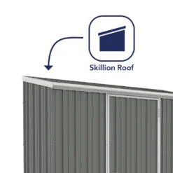 Absco 7.5 X 3ft Space Saver Metal Pent Shed - Grey -Garden Decorations and Ornaments Store 13440845 4134929185610624