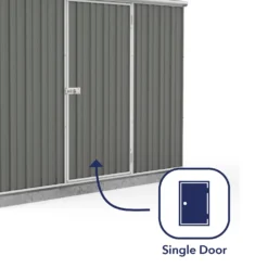 Absco 7.5 X 3ft Space Saver Metal Pent Shed - Grey -Garden Decorations and Ornaments Store 13440845 4884929185674689