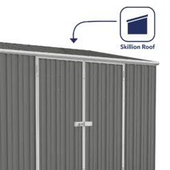 Absco 10 X 5ft Space Saver Metal Pent Shed - Grey -Garden Decorations and Ornaments Store 13440846 1754929186007695