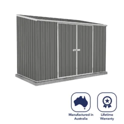 Absco 10 X 5ft Space Saver Metal Pent Shed - Grey -Garden Decorations and Ornaments Store 13440846 6474929186224607