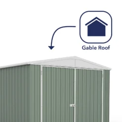 Absco 10x20ft Utility Workshop Apex Metal Shed - Green -Garden Decorations and Ornaments Store 13440864 1864929163720239