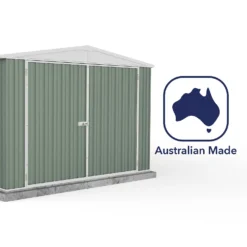 Absco 10x20ft Utility Workshop Apex Metal Shed - Green -Garden Decorations and Ornaments Store 13440864 4094929163992498