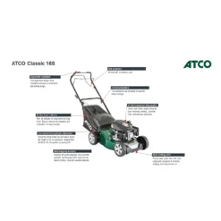 Atco 123ccc Classic 16S Petrol Lawn Mower - 41cm -Garden Decorations and Ornaments Store 13483563 1084929328984659