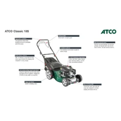 Atco 139cc Classic 18S Petrol Lawn Mower - 46cm 12 Atco 139cc Classic 18S Petrol Lawn Mower - 46cm -Garden Decorations and Ornaments Store 13483565 1664929335782785