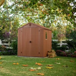 Keter Darwin Outdoor Apex Garden Storage Shed 6ft X 6ft - Brown -Garden Decorations and Ornaments Store 13492315 1305036180721927