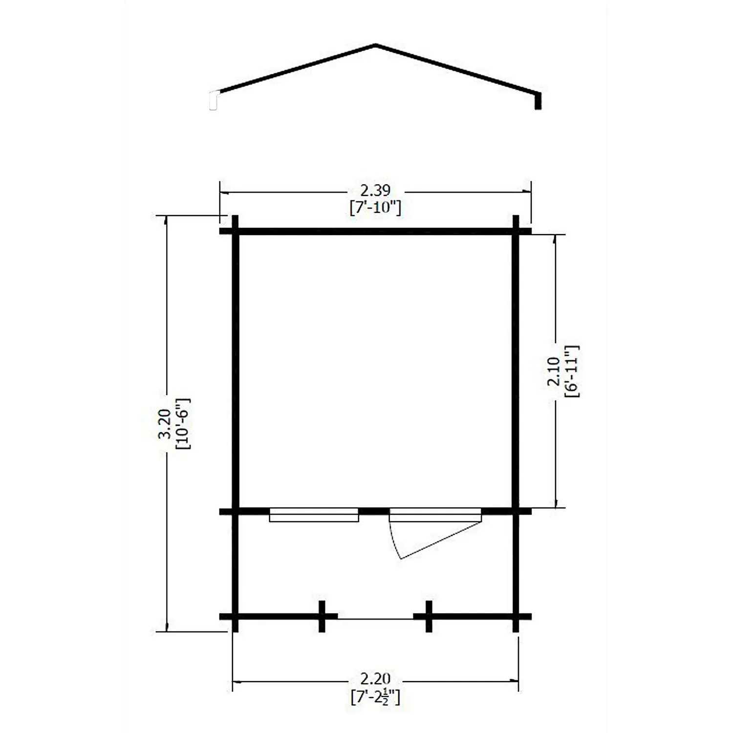 Shire 8 X 8ft Maulden Log Cabin 6 Shire 8 X 8ft Maulden Log Cabin - Image 6
