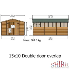 Shire 10 X 15ft Double Door Overlap Garden Shed -Garden Decorations and Ornaments Store 13505234 6494926497372184