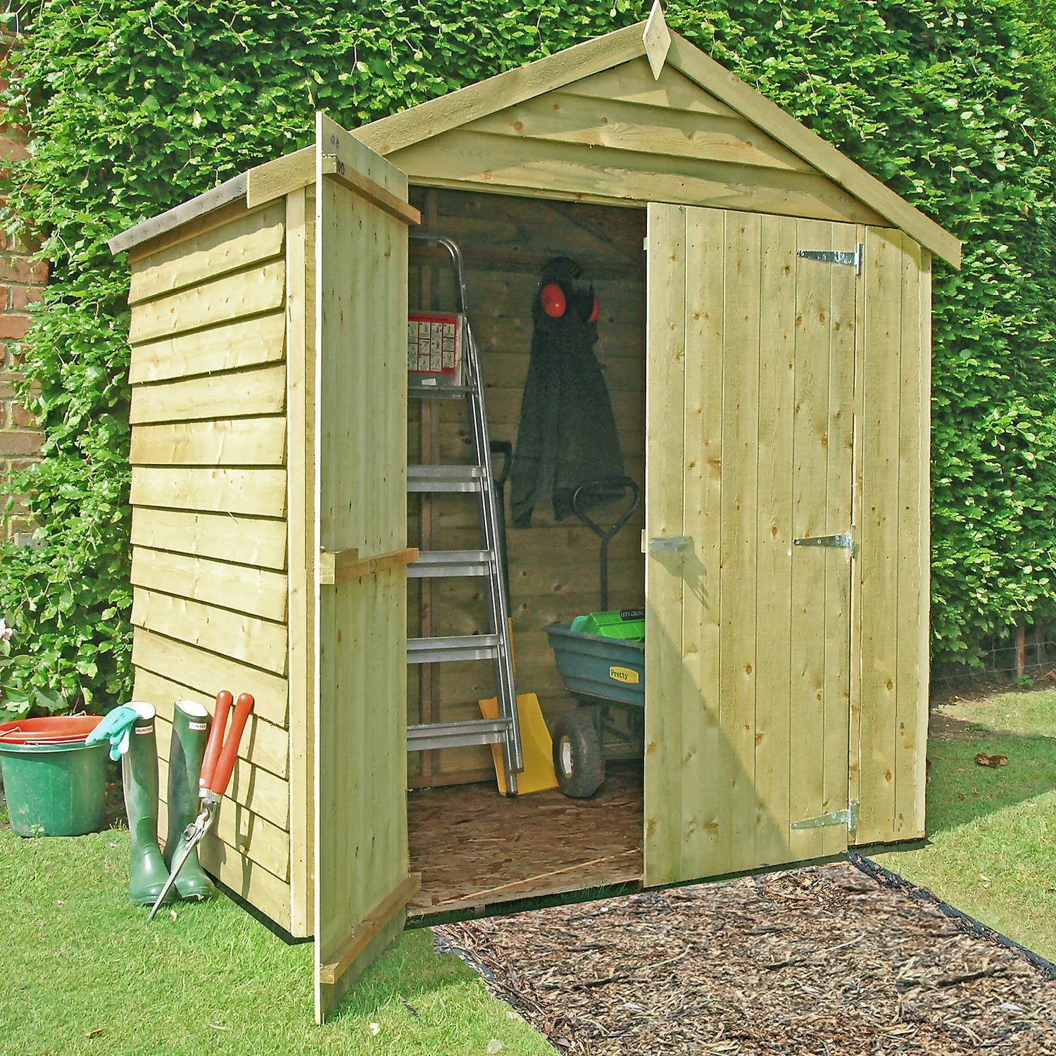 Shire 4x6ft Pressure Treated Double Door Overlap Garden Shed 3 Shire 4x6ft Pressure Treated Double Door Overlap Garden Shed - Image 3