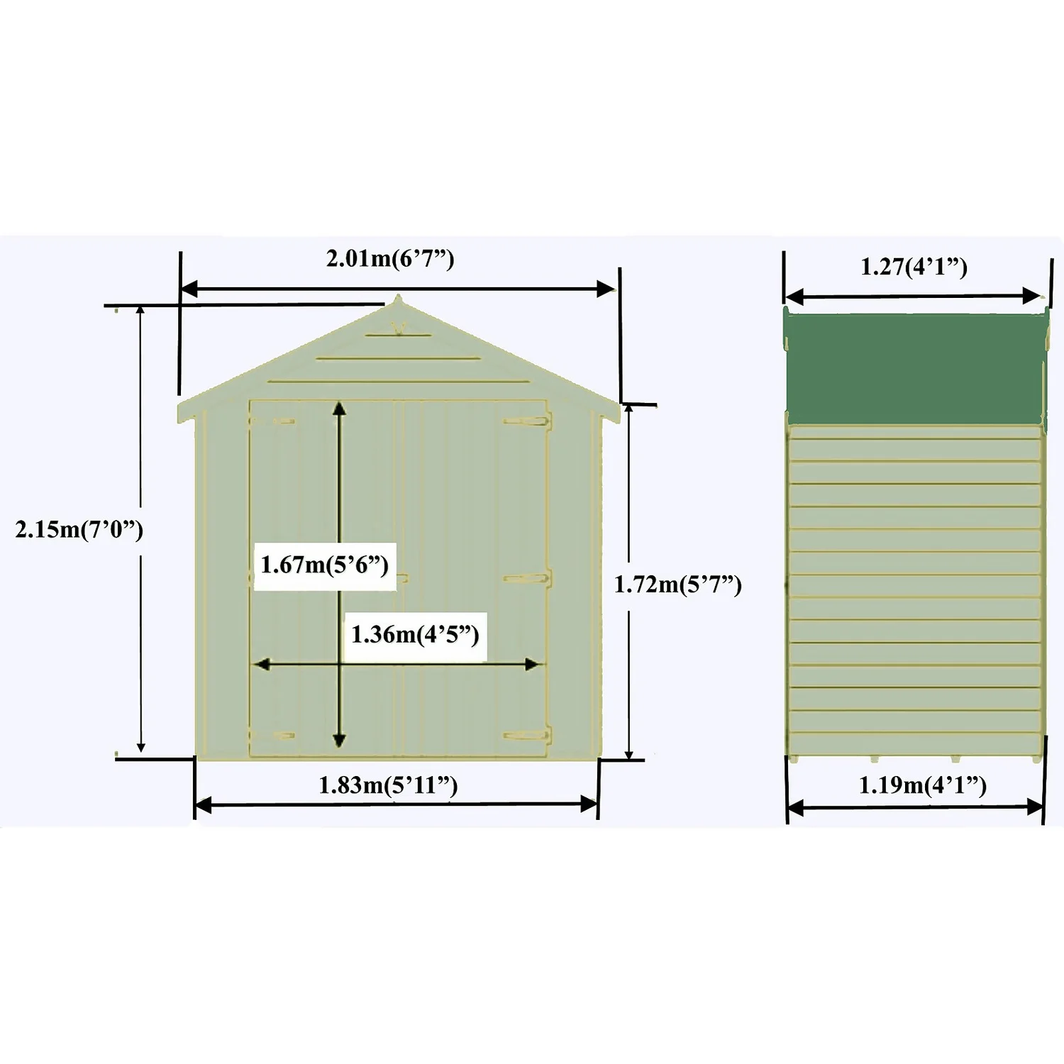 Shire 4x6ft Pressure Treated Double Door Overlap Garden Shed 4 Shire 4x6ft Pressure Treated Double Door Overlap Garden Shed - Image 4