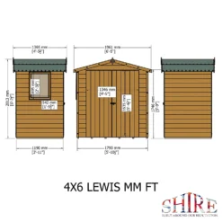 Shire 4 X 6ft Lewis Garden Shed - Including Installation 12 Shire 4 X 6ft Lewis Garden Shed - Including Installation -Garden Decorations and Ornaments Store 13505252 1004933763590683