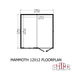 Shire 12 X 12ft Mammoth Double Door Garden Shed - Including Installation -Garden Decorations and Ornaments Store 13505273 1514931996289579