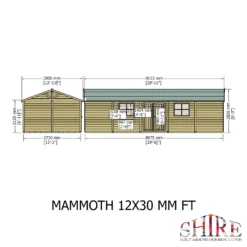 Shire 12 X 30ft Mammoth Double Door Garden Shed - Including Installation -Garden Decorations and Ornaments Store 13505276 9894931993478990
