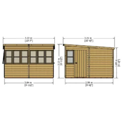 Shire 10 X 10ft Sun Pent Shed - Including Installation -Garden Decorations and Ornaments Store 13505295 1614933733677833