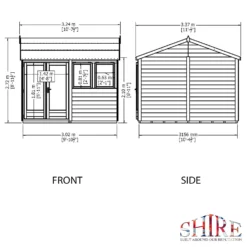 Shire 10 X 10ft Double Door Garden Office - Including Installation -Garden Decorations and Ornaments Store 13505321 1244931200183806