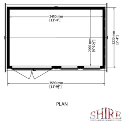 Shire 12 X 7ft Double Door Garden Office - Including Installation -Garden Decorations and Ornaments Store 13505326 5564931200292247