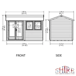 Shire 12 X 7ft Double Door Garden Office - Including Installation -Garden Decorations and Ornaments Store 13505326 5964931200245246