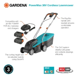 GARDENA 36V PowerMax Cordless Lawn Mower - 32cm -Garden Decorations and Ornaments Store 13524825 7474936345068522