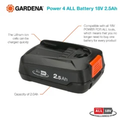 GARDENA Power 4 ALL Battery 18V 2.5Ah -Garden Decorations and Ornaments Store 13524831 1814936345060965