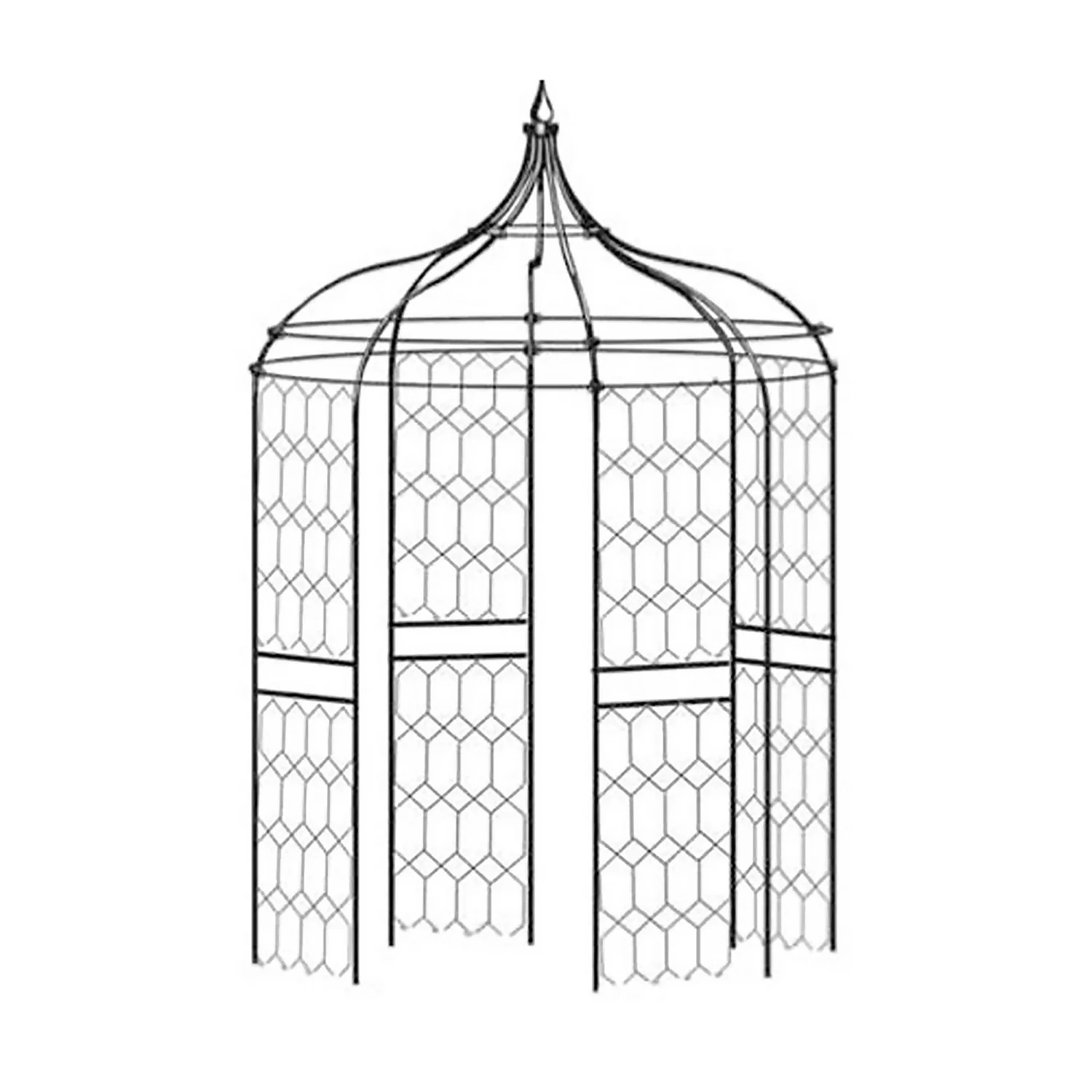 Agriframes Gothic Gazebo - (H)2.5 X (Diameter)1.5 M - Black 1 Agriframes Gothic Gazebo - (H)2.5 X (Diameter)1.5 M - Black