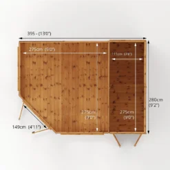 Country Living Premium Ribble 9ft X 13ft Corner Summerhouse With Side Shed Painted + Installation - Aurora Green -Garden Decorations and Ornaments Store 13554935 2964945632381846