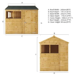 Mercia 8ft X 6ft Premium Shiplap Reverse Apex Shed - Including Installation -Garden Decorations and Ornaments Store 13555782 2024949334674628