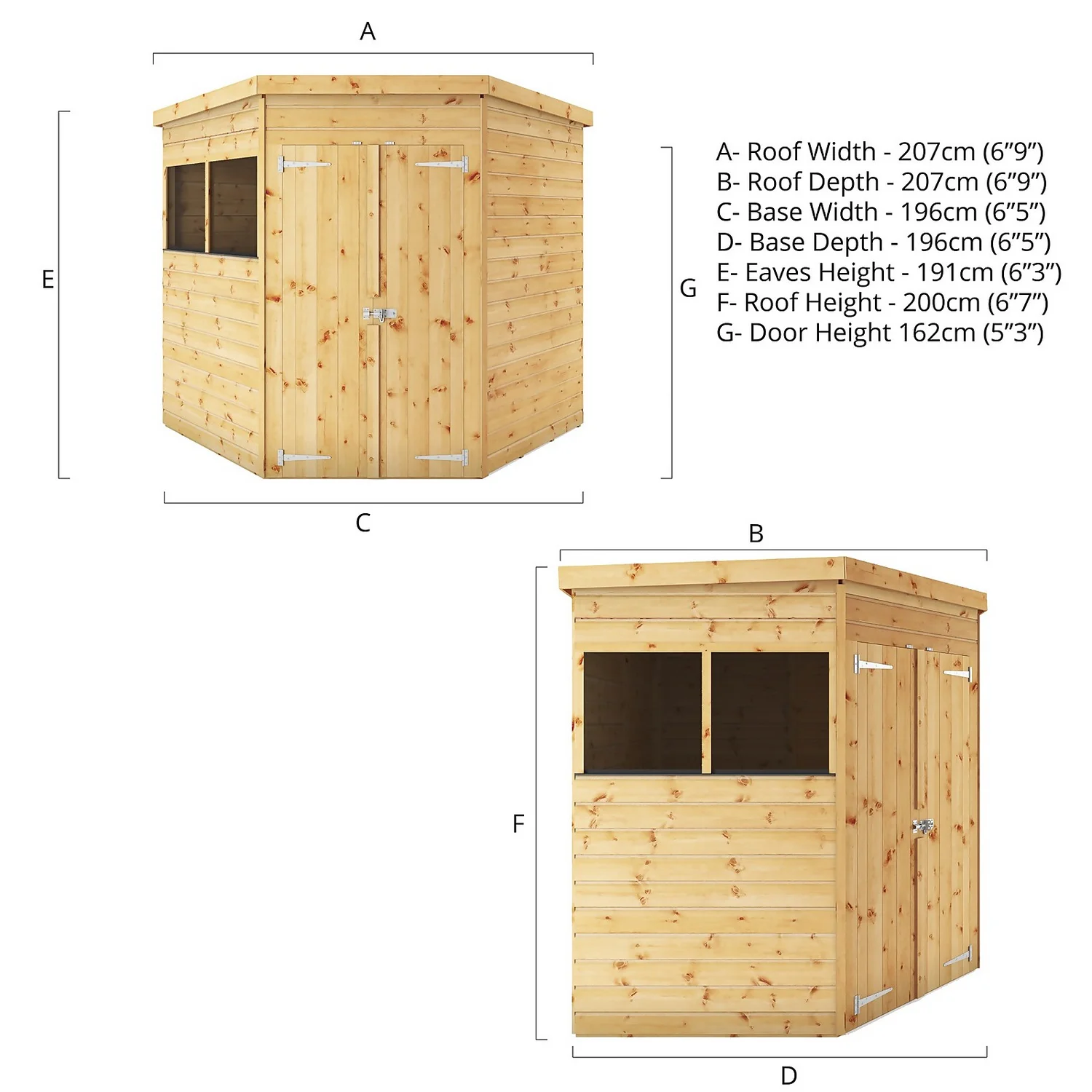 Mercia 7ft X 7ft Premium Shiplap Corner Shed 7 Mercia 7ft X 7ft Premium Shiplap Corner Shed - Image 7
