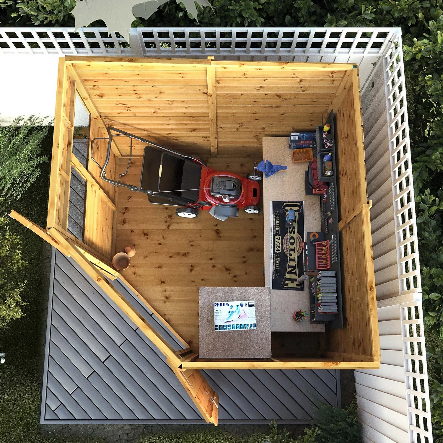 Mercia 7ft X 7ft Premium Shiplap Corner Shed 10 Mercia 7ft X 7ft Premium Shiplap Corner Shed - Image 10