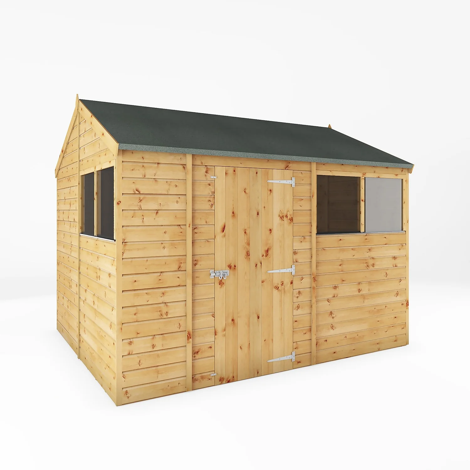 Mercia 10ft X 8ft Premium Shiplap Reverse Apex Shed - Including Installation 1 Mercia 10ft X 8ft Premium Shiplap Reverse Apex Shed - Including Installation