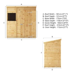 Mercia 6ft X 4ft Premium Shiplap Pent Shed - Including Installation -Garden Decorations and Ornaments Store 13555797 8404949332966917