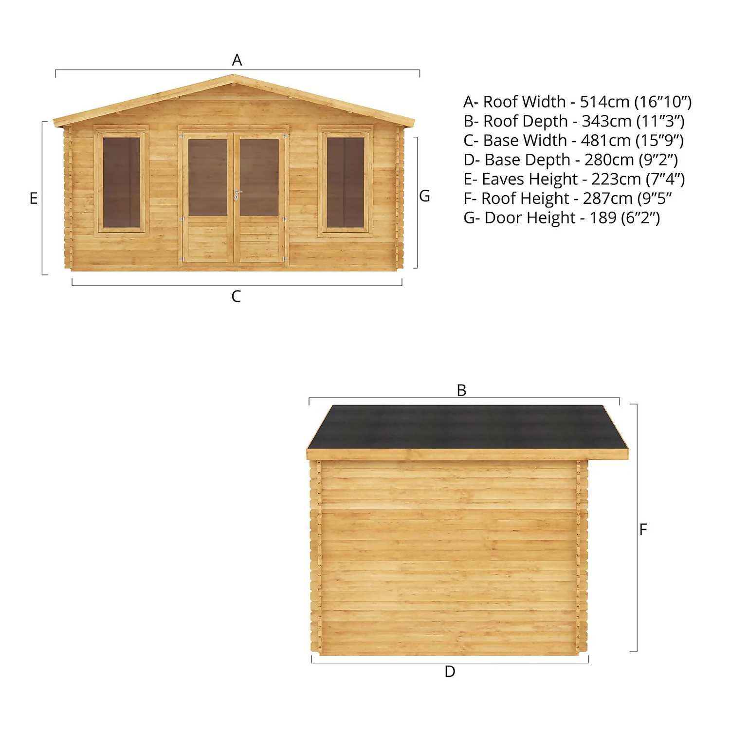 Mercia 5m X 3m Retreat Log Cabin 44mm 9 Mercia 5m X 3m Retreat Log Cabin 44mm - Image 9