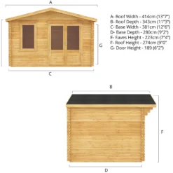 Mercia 4m X 3m Garden Retreat Log Cabin 44mm -Garden Decorations and Ornaments Store 13555830 1905025546380256